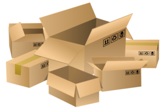 Cardboard Box image of piled boxes