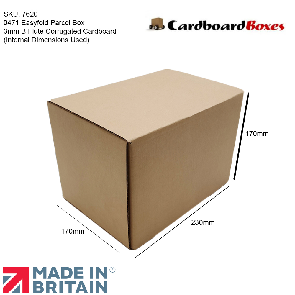 Postal Cardboard Box Small C5 220 x 170 x 115mm Single Wall Pack 10 Storage E0 