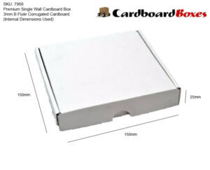 Pack of 50 158mm x 158mm x 68mm Style 0427 White Cardboard Postal Box